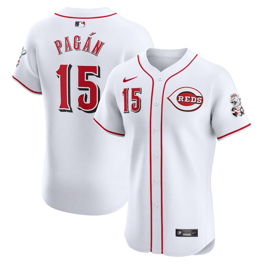 Men Cincinnati Reds 15 Emilio Pagan Nike White Home Elite Player MLB Jersey